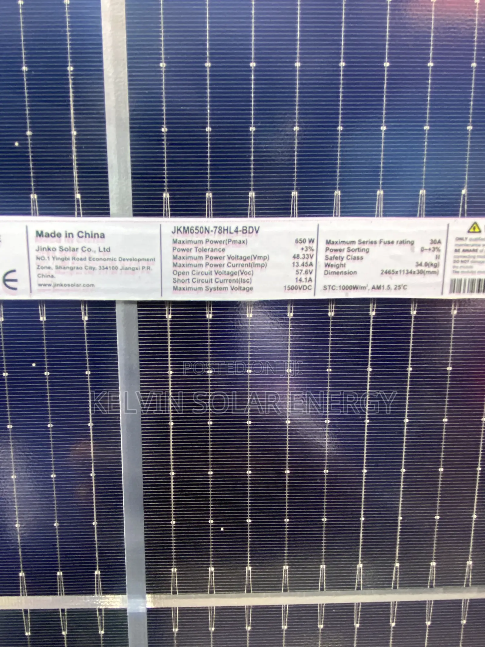 Jinko Solar Panel 144 Sales 48v