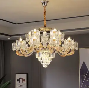 European Style Pendant High-End Crystal Chandelier for Living Room