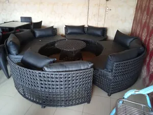 Luxury Round Rattan Sofa Set With Centre Table