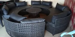 Luxury Round Rattan Sofa Set With Centre Table