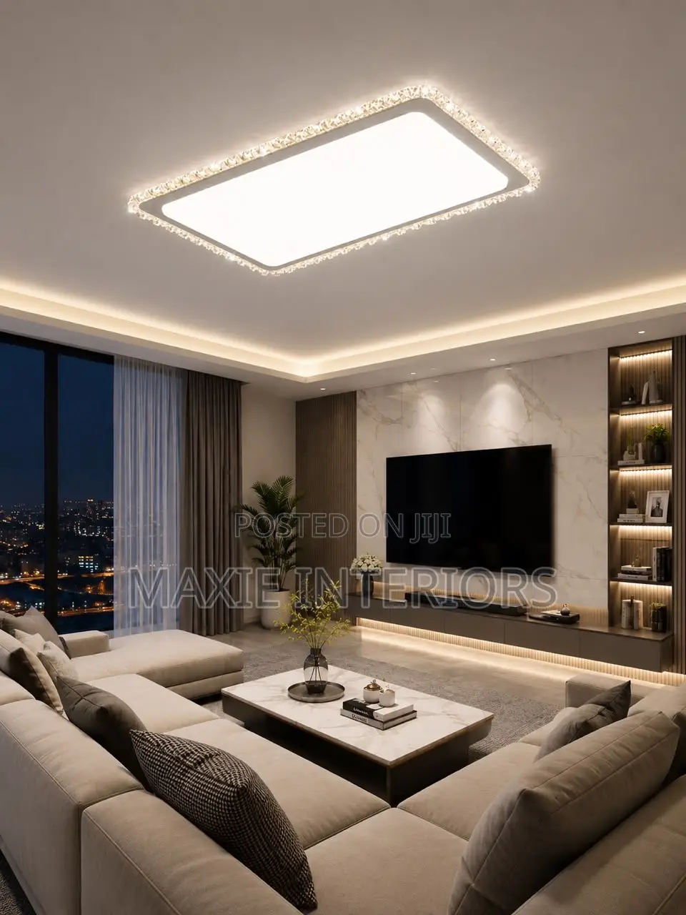 Modern Simply Design Living Room Ceiling Flush Chandelier