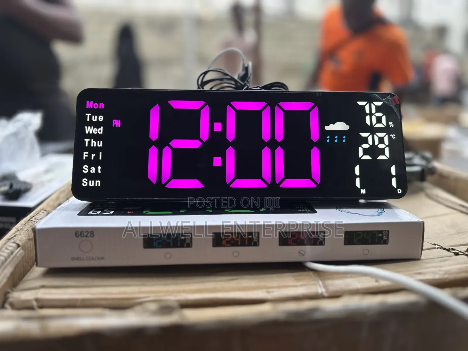 Led Desktop Clock 6628 With Weather Display