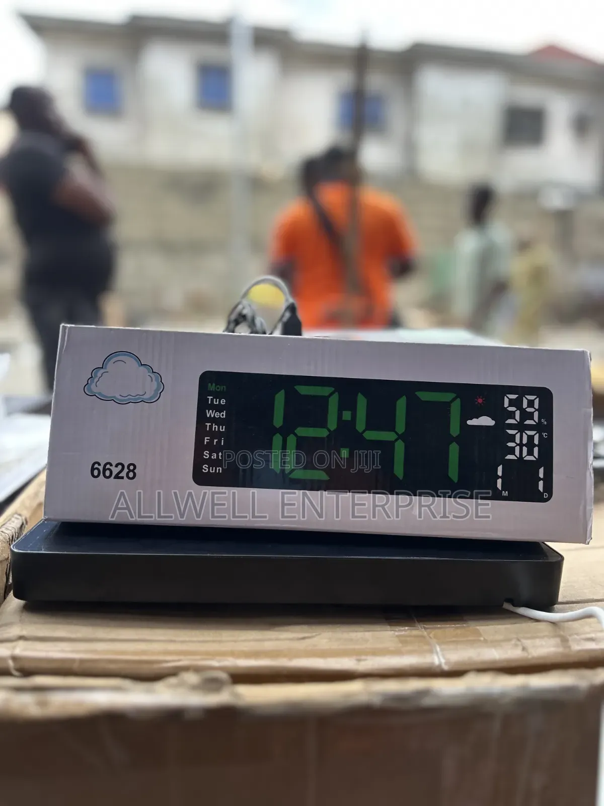 Led Desktop Clock 6628 With Weather Display