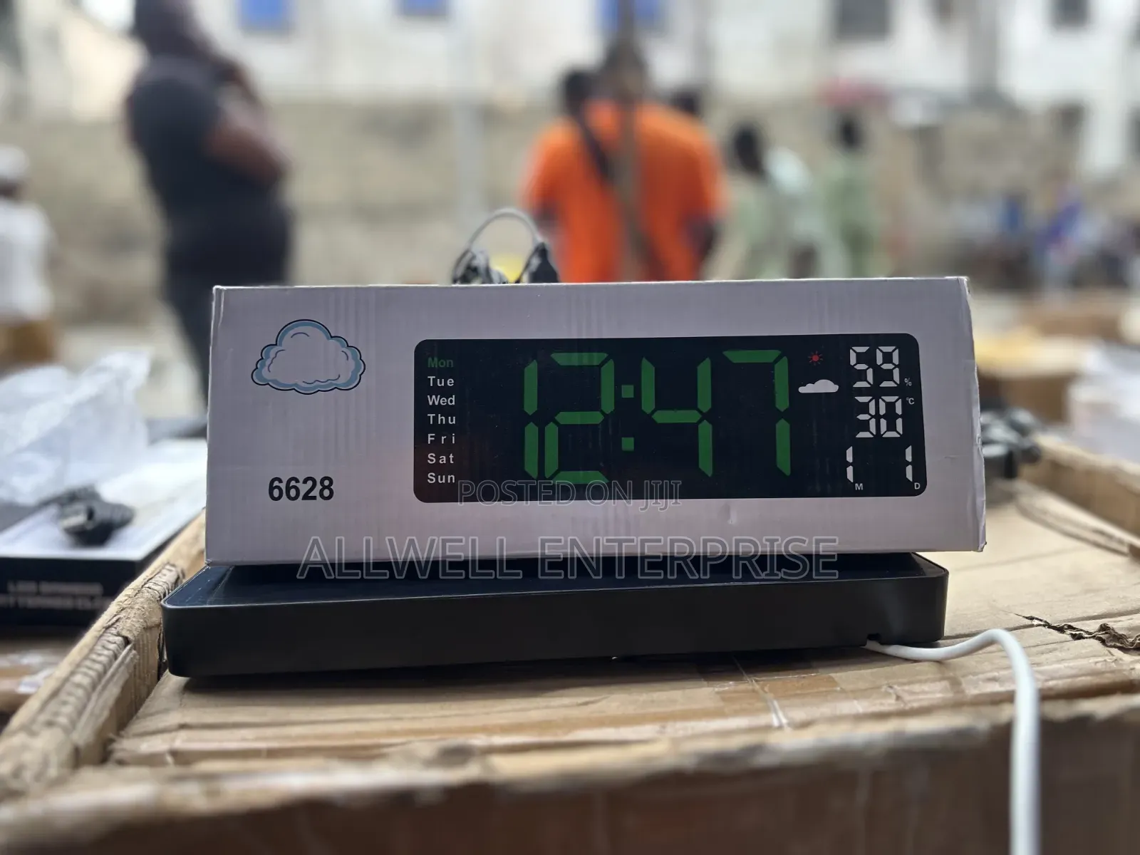 Led Desktop Clock 6628 With Weather Display