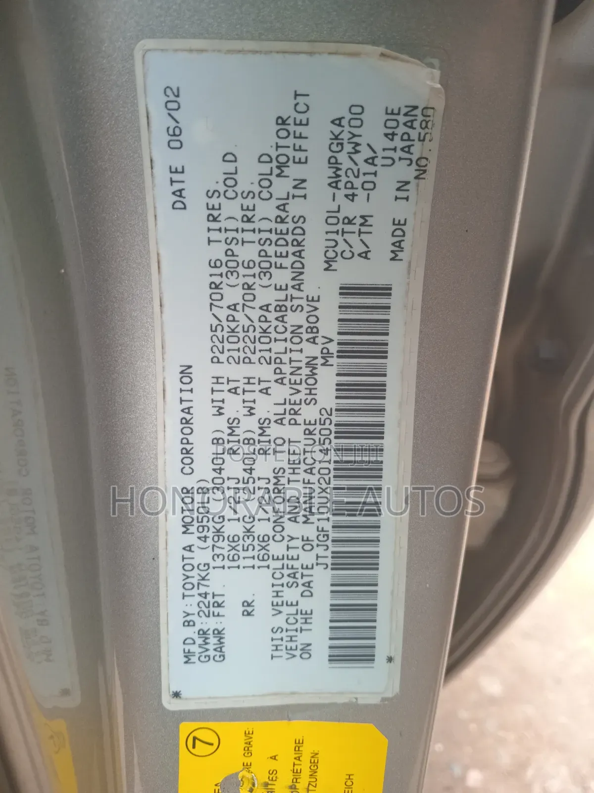 Lexus RX 2002 Gold