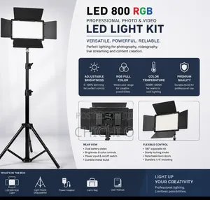 Rechargeable PRO LED 800 RGB Light With 2.1 Meter Tripod Stand