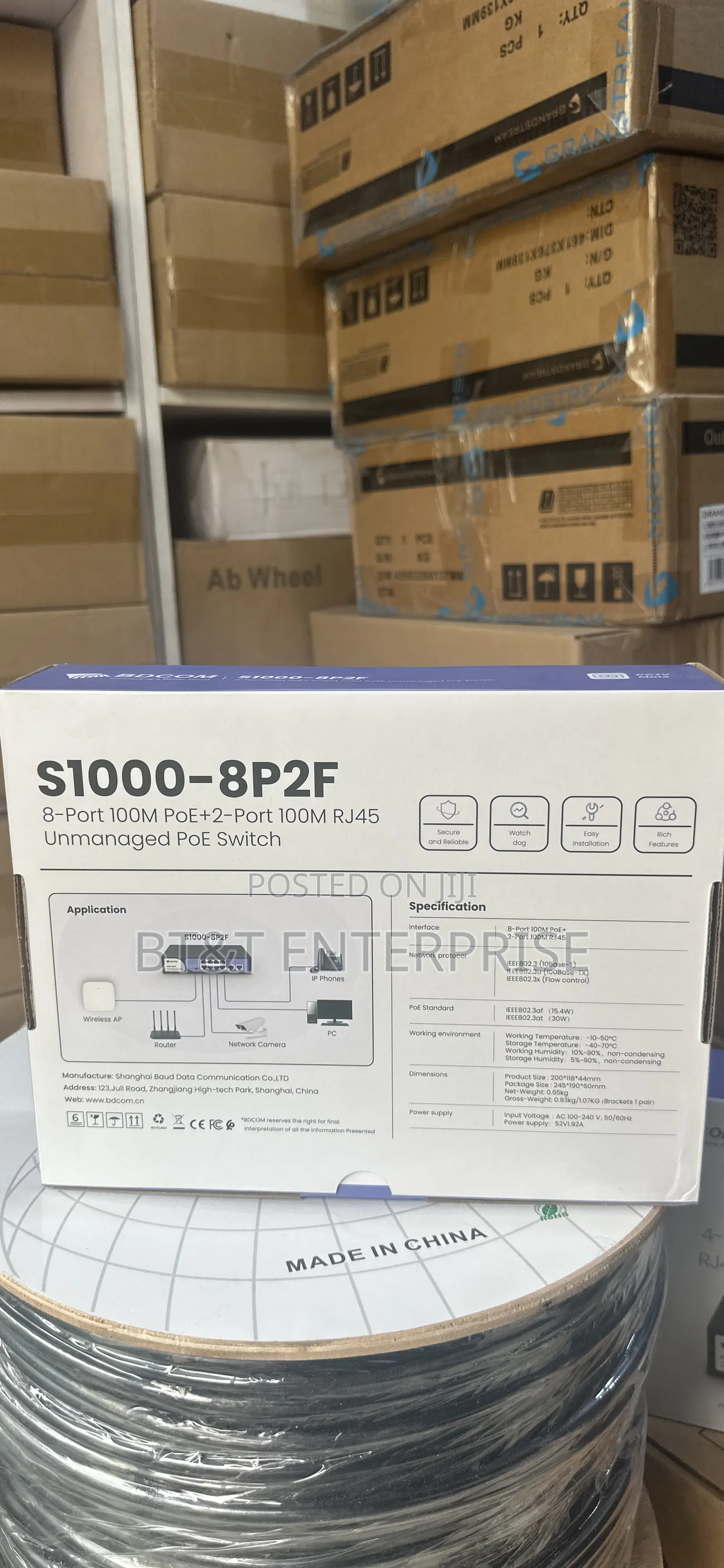 BDCOM 8 Port Switch 100m Poe