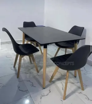Rectangular Wooden Restaurant Table and 4 Chairs