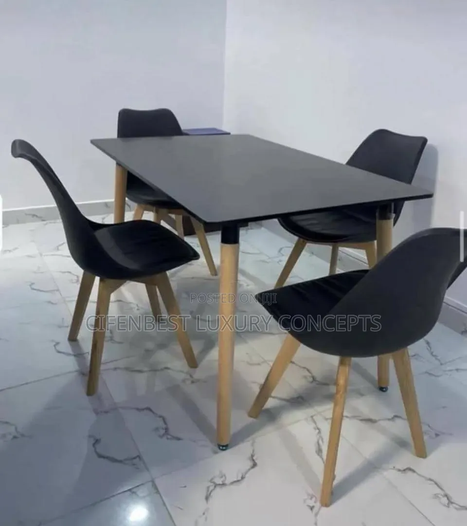 Rectangular Wooden Restaurant Table and 4 Chairs