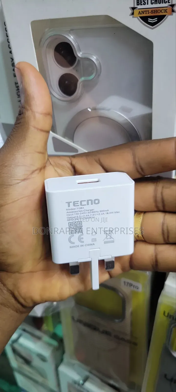 Tecno 18W Fast Charger Head – USB-A Quick Charging Adapter