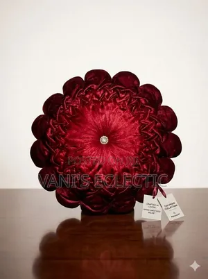 Luxury Round Pleated Velvet Throw Pillow
