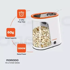 Porodo Lifestyle Air-Popped 1200W Detachable Tank Popcorn Maker