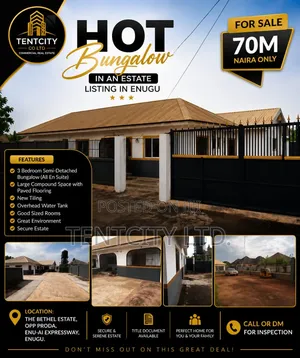 4bdrm Bungalow in Bethel Estate, Enugu for sale