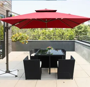Luxury Outdoor Rattan Dining Set With Umbrella
