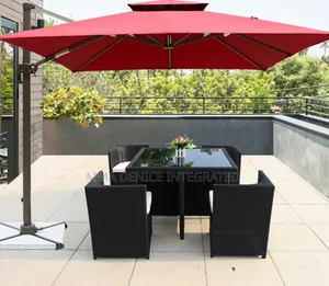 Luxury Outdoor Rattan Dining Set With Umbrella