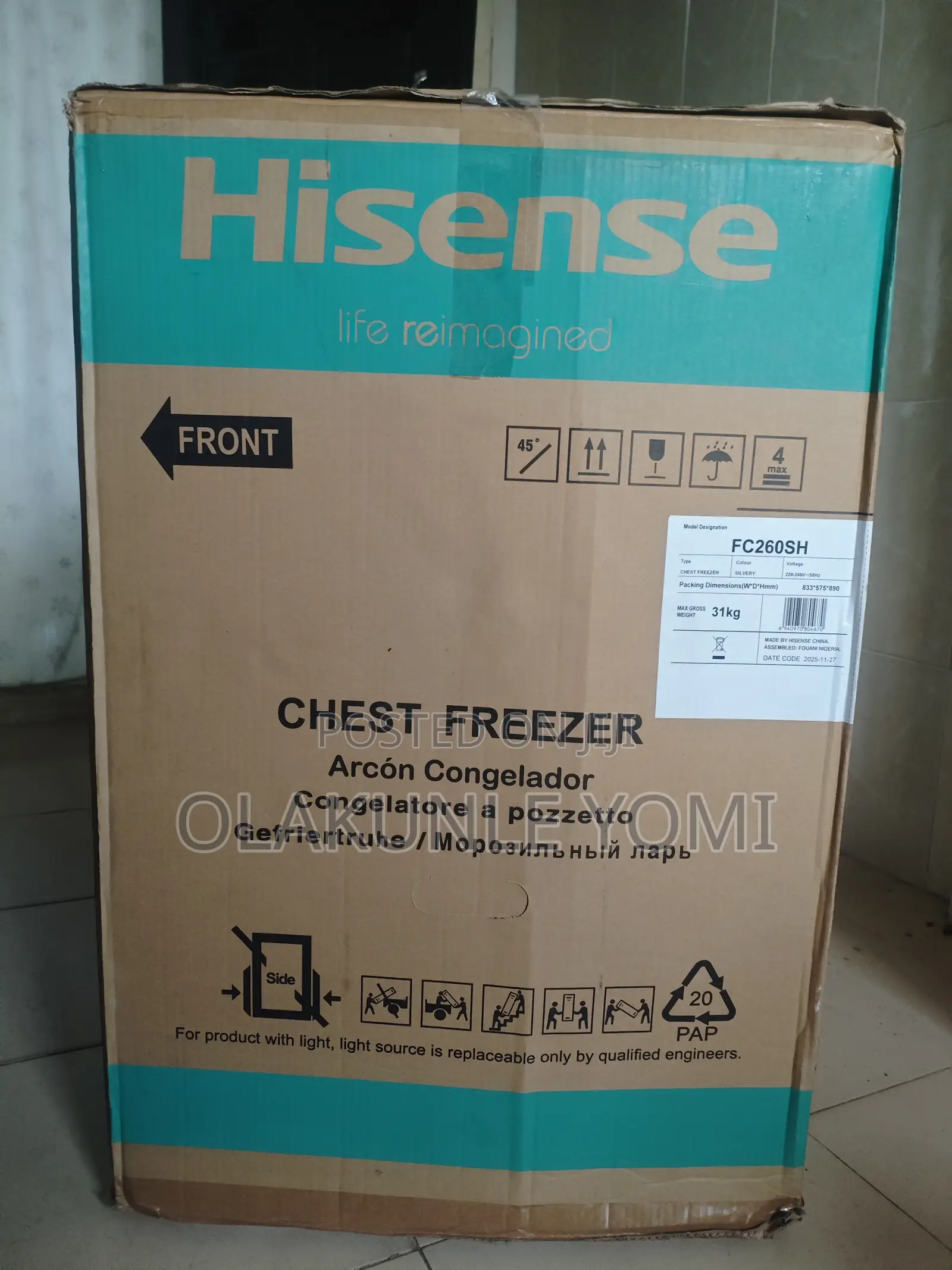 New Hisense Chest Freezer