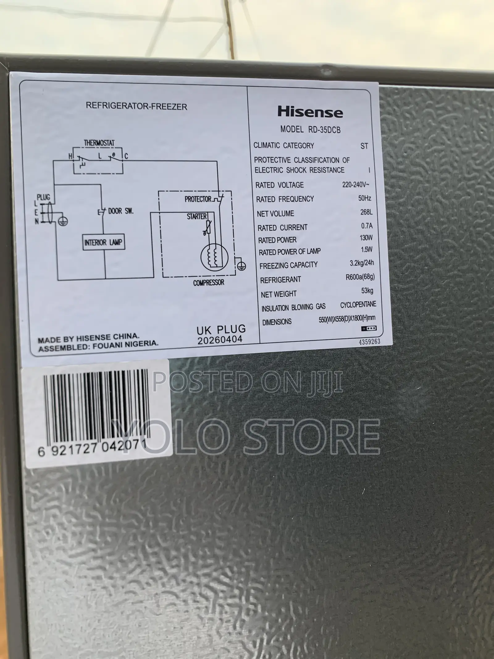 Hisense Fridge and Freezer