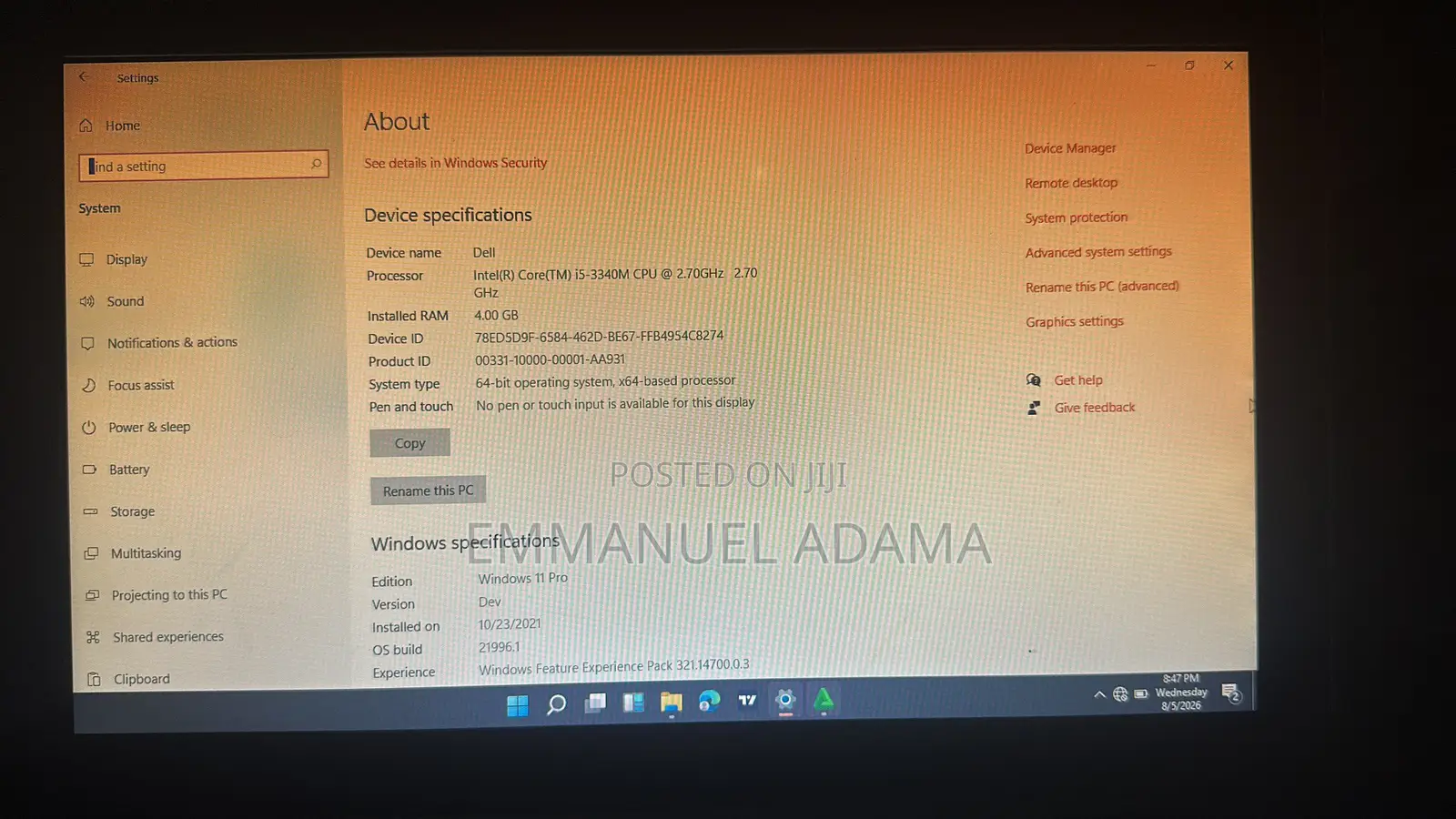 Laptop Dell Latitude E6430 4GB Intel Core i5 SSD 256GB