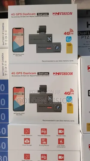 4g GPS Spy Dashcam Dual-Lens Records Front Road View Vehicle Interior.