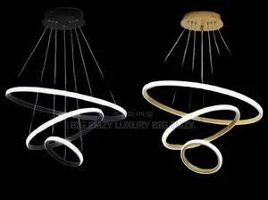 Gold and Black Pendant Lights.