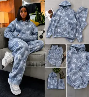 Blue 2-Piece Hoodie and Jogger Set for Women 
