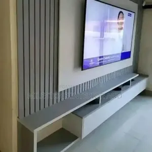 TV Panel and Console With Suspended Console