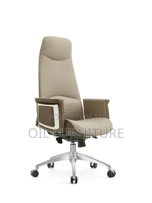 High-Back Leather Executive Office Chair - Ergonomic Swivel Desk Chair