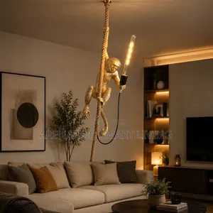 Monkey Lamp Vintage Hemp Rope