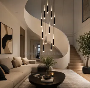 Black Stair Chandelier Modern Duplex