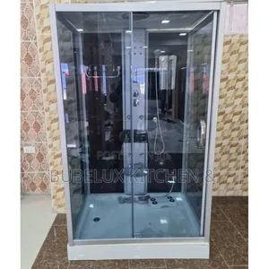 Luxury Steam Shower Cubicle With Massage Jets Sliding Glass Doors