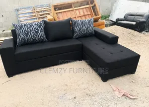 Black Color L Shape Couch