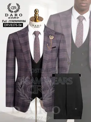 Black Smart Checkers Suit