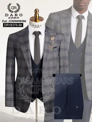Black Smart Checkers Suit