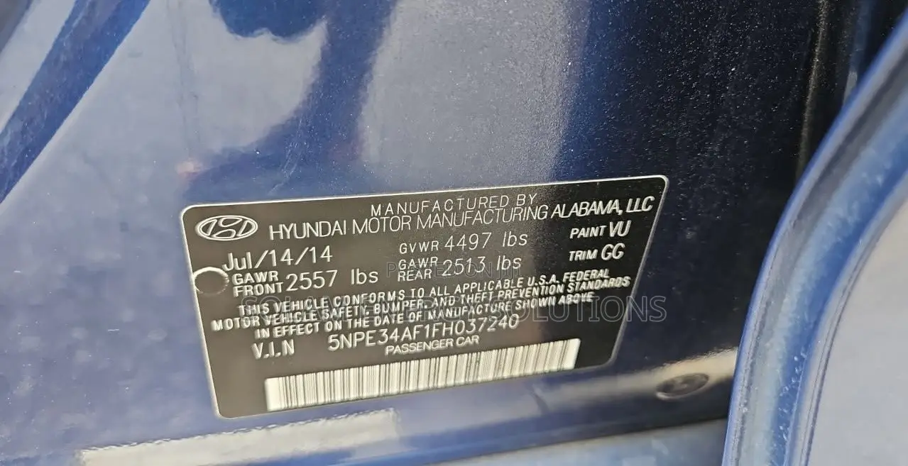 Hyundai Sonata 2014 Blue
