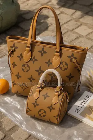 Stylish Brown Monogram-Patterned Louis Vuitton 3-in-1 Tote and Mini Ba