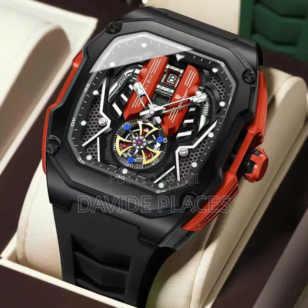 Poedagar Pd818 Tourbillon Automatic Engine Wristwatch