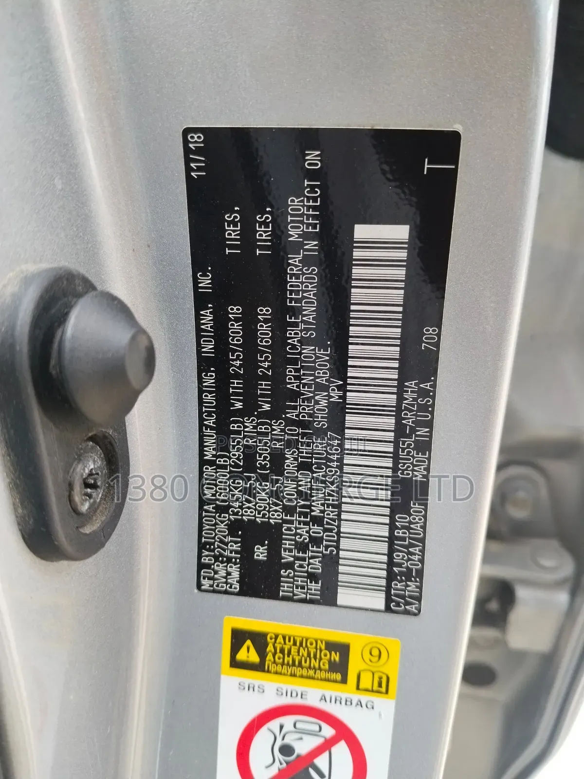 Toyota Highlander 2019 Silver