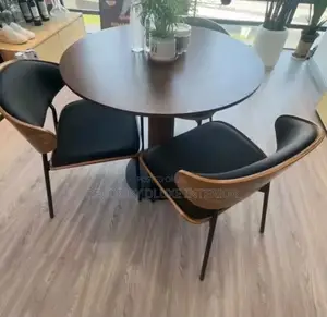 Compact Round Wooden Bistro Table Chair Set