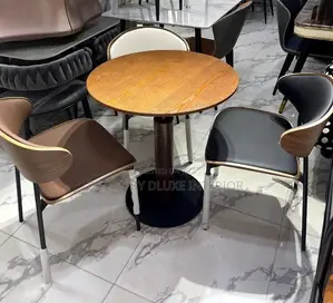 Compact Round Wooden Bistro Table Chair Set