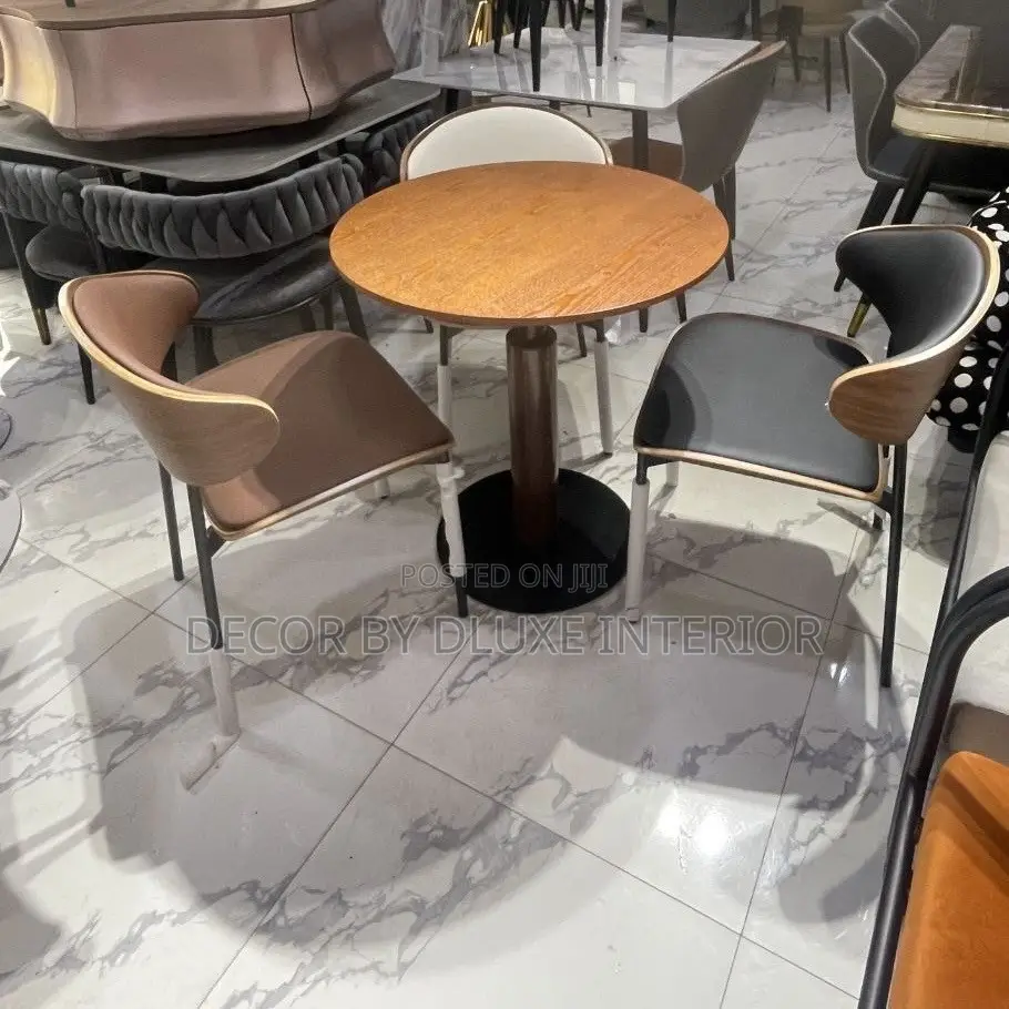 Compact Round Wooden Bistro Table Chair Set