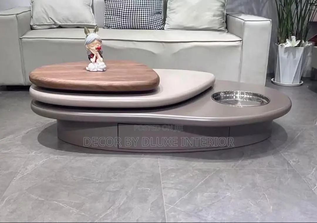 Modern Minimalist Multi Layer Swivel Coffee Table