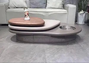 Modern Minimalist Multi Layer Swivel Coffee Table