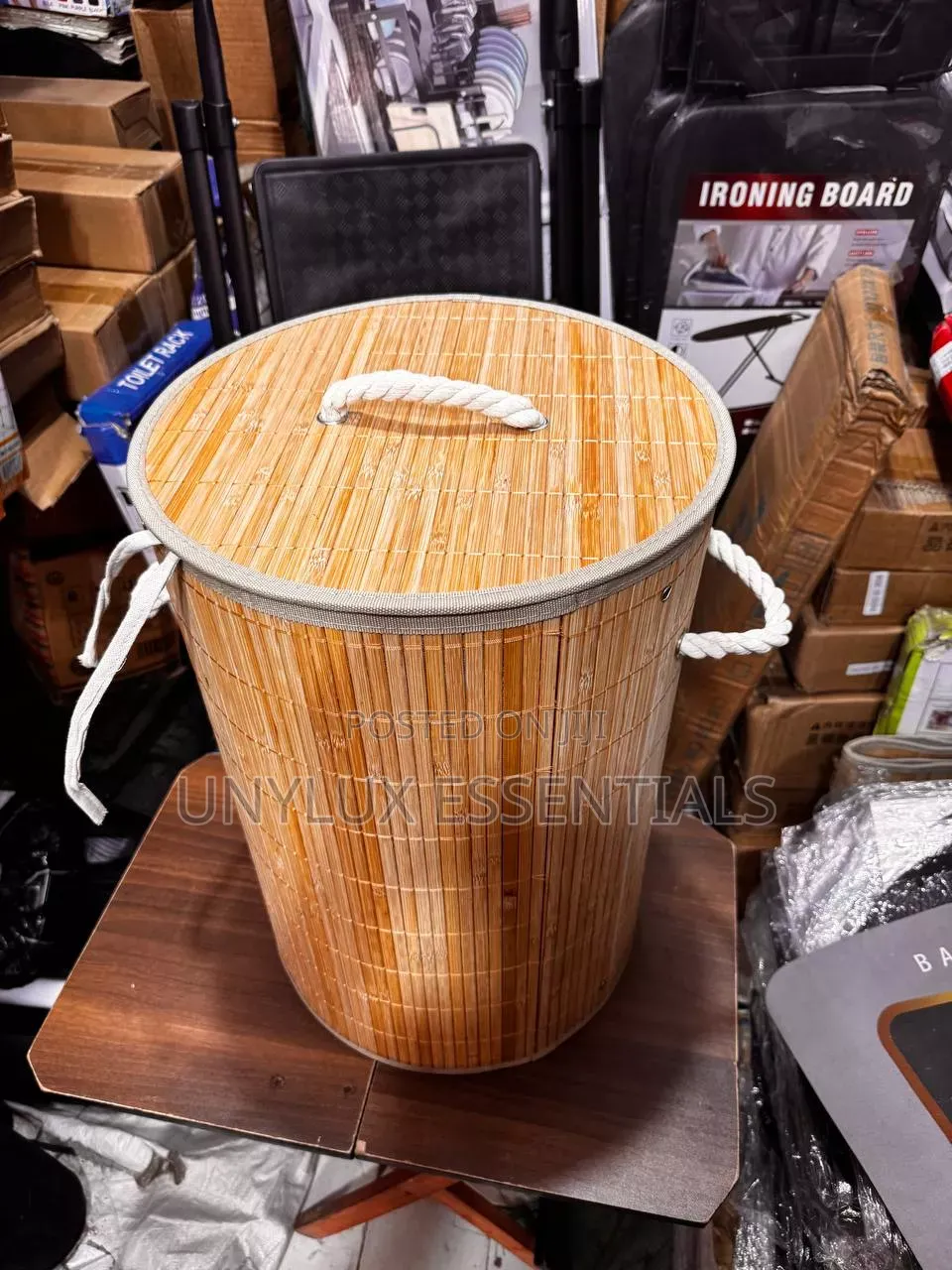 Round Bamboo Laundry Bag