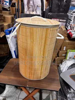 Round Bamboo Laundry Bag
