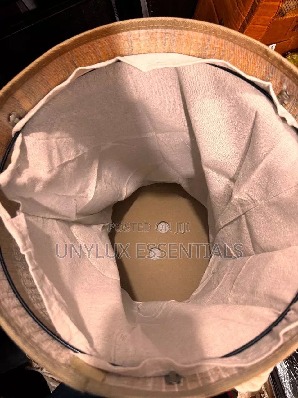 Round Bamboo Laundry Bag