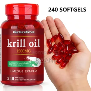 Krill Oil by 1200mg by 240 Soft Gels, Supports Bone and Brain Health