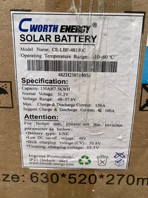 CWORTH ICON Lithium Solar Battery 7.5kwh 48v