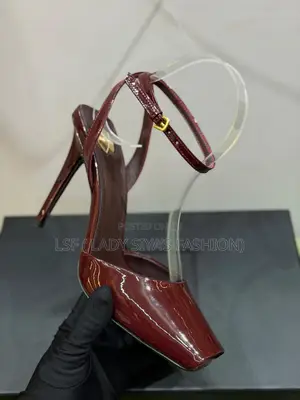 Luxury YSL Wine Peep Toe Heels