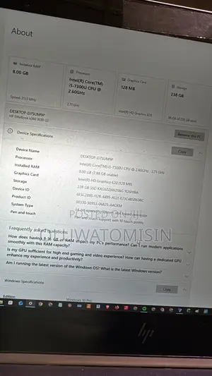 Laptop HP 8GB Intel Core i5 SSD 256GB