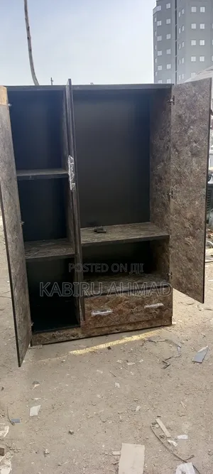 3 Doors Wardrobe With MDF Marble Board